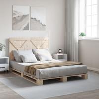 Bedframe met hoofdbord massief grenenhout 160x200 cm - thumbnail