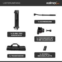 walimex pro EI-9901 Pro videostatief met opbergtas en snelwisselplaat, 134 cm - thumbnail