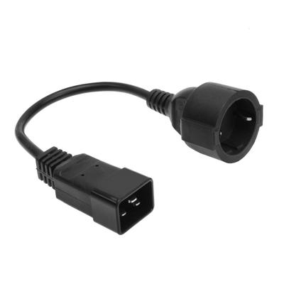 ACT AK5251 Netsnoer Stroomkabel C20 - CEE 7/3 | Zwart | 20 cm