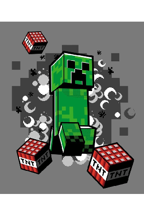 Minecraft Fleece plaid 130 x 160 cm grijs