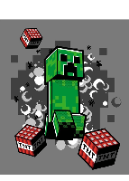 Minecraft Fleece plaid 130 x 160 cm grijs - thumbnail