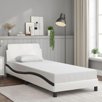 Bedframe "Dover" kunstleer wit en zwart 80x200 cm Bedframe "Dover" kunstleer wit en zwart 80x200 cm