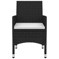 3-delige Tuinset met kussens poly rattan en glas - thumbnail