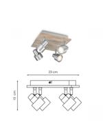 Home sweet home LED opbouwspot Drift 4L 23 cm - mat staal - thumbnail