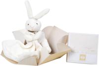 Zachte knuffelzakdoek - 10 cm - Bloemendoos - DOUDOU ET COMPAGNIE wit - thumbnail