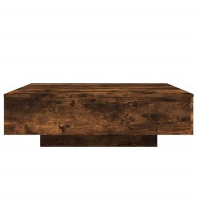 Salontafel 100x100x31 cm bewerkt hout gerookt eikenkleurig