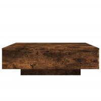 Salontafel 100x100x31 cm bewerkt hout gerookt eikenkleurig - thumbnail
