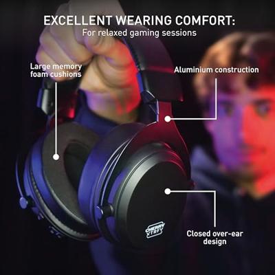 CHERRY XTRFY H3 Wireless, Draadloze Gamingheadset, Esports-Geoptimaliseerd Geluid, Voor Gamen, Streamen En Muziek, Afneembare Microfoon, Comfortabel, Zwart