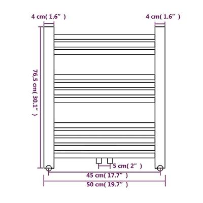 Radiator/handdoekenrek recht 500x764 mm - thumbnail