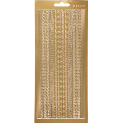 Creativ Company Stickers, randen, vel 10x23 cm, goud, 1 vel