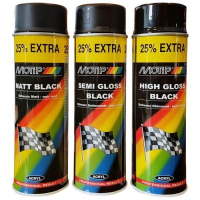 Zwart zijdeglans, bus 500 ml. Motip