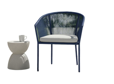 Reims stackable dining chair indigo alu/rope indigo Eurofar - Eurofar