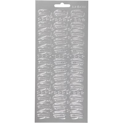 Creativ Company Stickers, hoed, vel 10x23 cm, zilver, 1 vel
