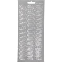 Creativ Company Stickers, hoed, vel 10x23 cm, zilver, 1 vel - thumbnail