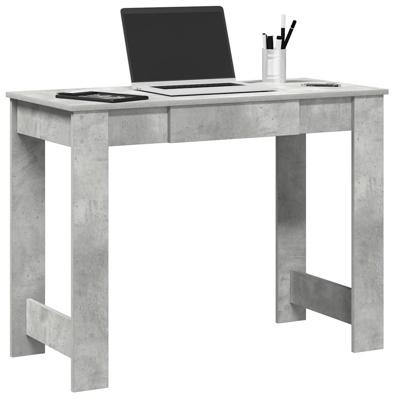 Bureau 100x45x75 cm bewerkt hout betongrijs Bureau 100x45x75 cm bewerkt hout betongrijs