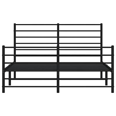 Bedframe met hoofd- en voeteneinde metaal zwart 120x200 cm