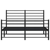 Bedframe met hoofd- en voeteneinde metaal zwart 120x200 cm - thumbnail