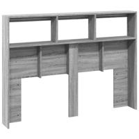Hoofdbordkast met LED-verlichting 140x17x102 cm grijs sonoma - thumbnail