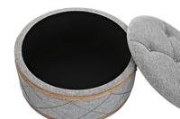 Kruk DKD Home Decor Natuurlijk Hout Polyester Lichtgrijs (80 x 80 x 43 cm) - thumbnail