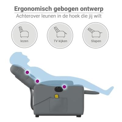 Sta-op-massagestoel verstelbaar kunstleer grijs