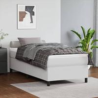 Boxspring bed kunstleer wit 90x200 cm - thumbnail