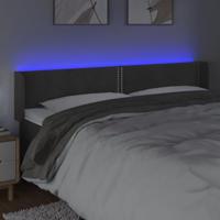 Hoofdbord LED 163x16x78/88 cm fluweel donkergrijs - thumbnail