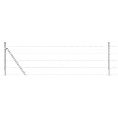VidaXL Hek met paal zilver 0,6 x 25 m staal