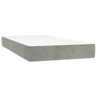 Boxspring met matras fluweel lichtgrijs 120x200 cm - thumbnail