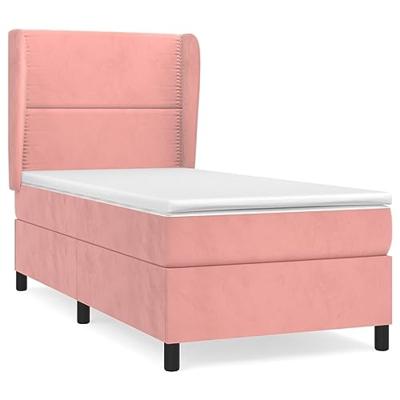 Boxspring met matras fluweel roze 90x200 cm