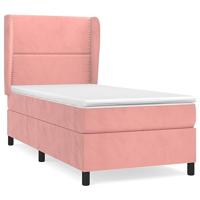 Boxspring met matras fluweel roze 90x200 cm - thumbnail