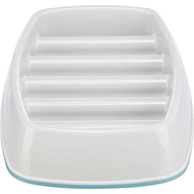 TRIXIE VOERBAK SLOWFEEDING KUNSTSTOF / TPR GRIJS 15X15 CM 350 ML - thumbnail