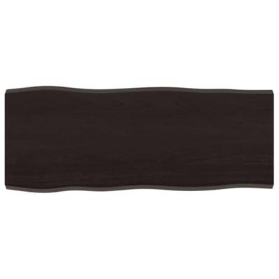 Tafelblad natuurlijke rand 100x40x(2-4)cm eikenhout donkerbruin