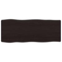 Tafelblad natuurlijke rand 100x40x(2-4)cm eikenhout donkerbruin - thumbnail