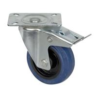 DAP Zwenkwiel 100mm geremd blauw - thumbnail