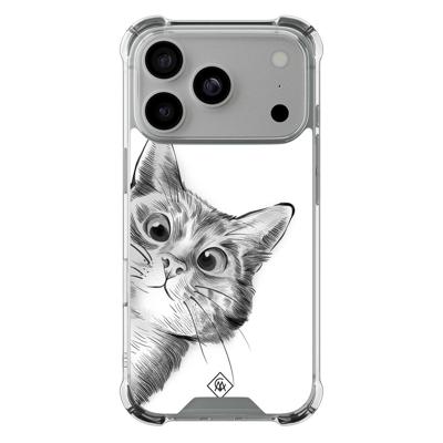 iPhone 17 Pro shockproof hoesje - Kat kiekeboe iPhone 17 Pro shockproof hoesje - Kat kiekeboe