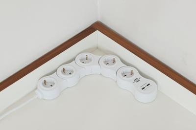Stopcontactenstrip 5 Tomas met Interruptor Brennenstuhl Vario-Power Wit 3600 W USB x 2 (1,4 m) - thumbnail