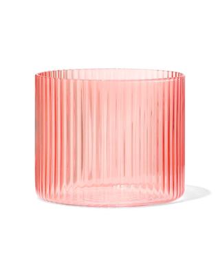 HEMA Glas voor geurkaars ⌀10x8.5cm ribbel oranje (oranje)