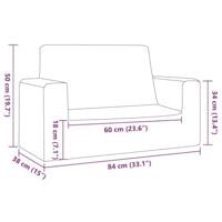 Kinderbank 2-zits zacht pluche antraciet - thumbnail