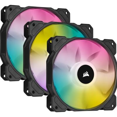 Corsair iCUE SP120 RGB ELITE Performance + Lighting Node CORE case fan 3 stuks, 4-pins PWM fan-connector Corsair iCUE SP120 RGB ELITE Performance + Lighting Node CORE case fan 3 stuks, 4-pins PWM fan-connector