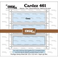 Crealies • cardzz stans vierkant postzegelvel uma met 3 rechthoeken - thumbnail