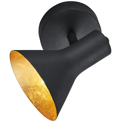 LED Plafondspot E14 - 1-lichts Rond - Mat Zwart/Goud - Aluminium