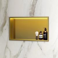 BWS Inbouwnis | Lucio | met LED Verlichting | 60x30x7cm | Mat Goud - thumbnail