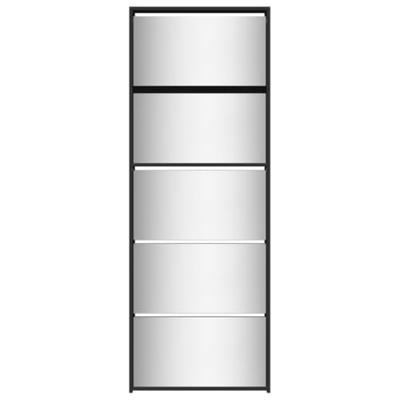 Schoenenkast met spiegel 5-laags 63x17x169,5 cm zwart