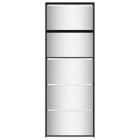 Schoenenkast met spiegel 5-laags 63x17x169,5 cm zwart - thumbnail