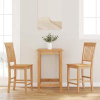 Barkrukken 2 stuks natuurlijk massief hout rubber - thumbnail