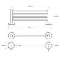 Handdoekhouder Sapho X-Round Hangend 65x5.5 cm Chroom - thumbnail