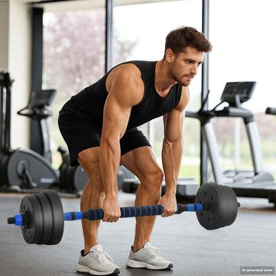 4-in-1 Halterset Zwart en Blauw 121 x 19,5 x 19,5 cm