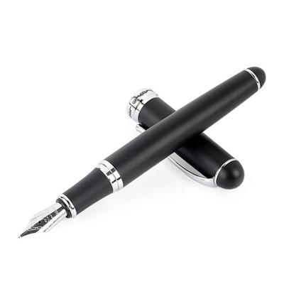 X750 briefpapier RVS Vulpen middellange NIB inkt pennen school Oiifice gift NIB grootte: 0.5 mm (mat zwart)