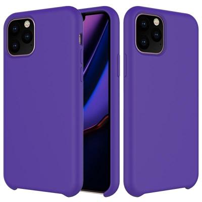 Effen kleur Liquid silicone schokbestendig Case voor iPhone 11 Pro (paars)