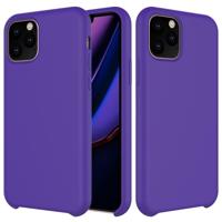 Effen kleur Liquid silicone schokbestendig Case voor iPhone 11 Pro (paars) - thumbnail